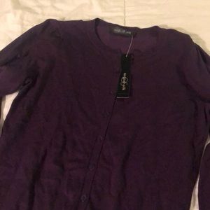 Button up deep purple sweater